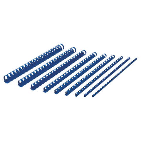 Dorsi plastici CombBind a 21 anelli - 6 mm A4 - fino a 25 fogli - conf da 100 dorsi GBC blu - 4028233